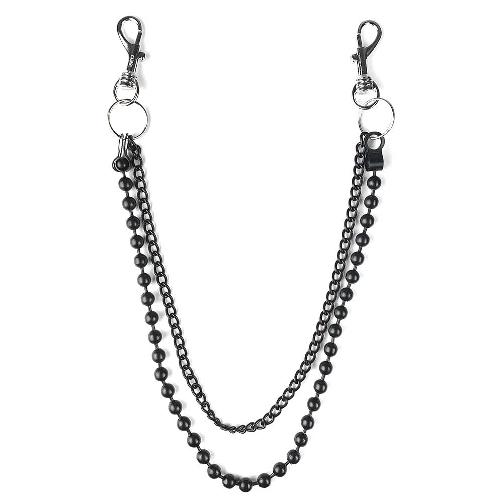 Bullet 69 Funky Punk - Double Geldbörsenkette/Hosen schlüsselbund - Schwarz